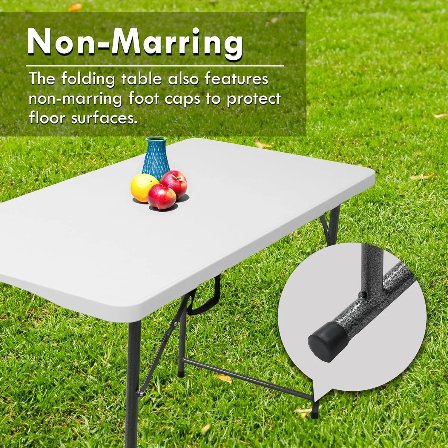 4ft Folding Table,Sturdy Outdoor Folding Table,Perfect for Camping Picnics Parties Durable Foldable Table with Easy Setup Ideal Portable Folding Tables for Indoor & Outdoor Use