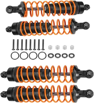 4PCS Full Aluminum Front Rear Shocks Upgrade Parts for 1/10 Big Rock 3s blx/Senton 3s blx 550/ Granite 3s blx 550/ Vorteks 3s blx 550 4X4, 1/10 Typhon 4X4 RC Truck,Big Bore Hops Up RC Shocks(Black)