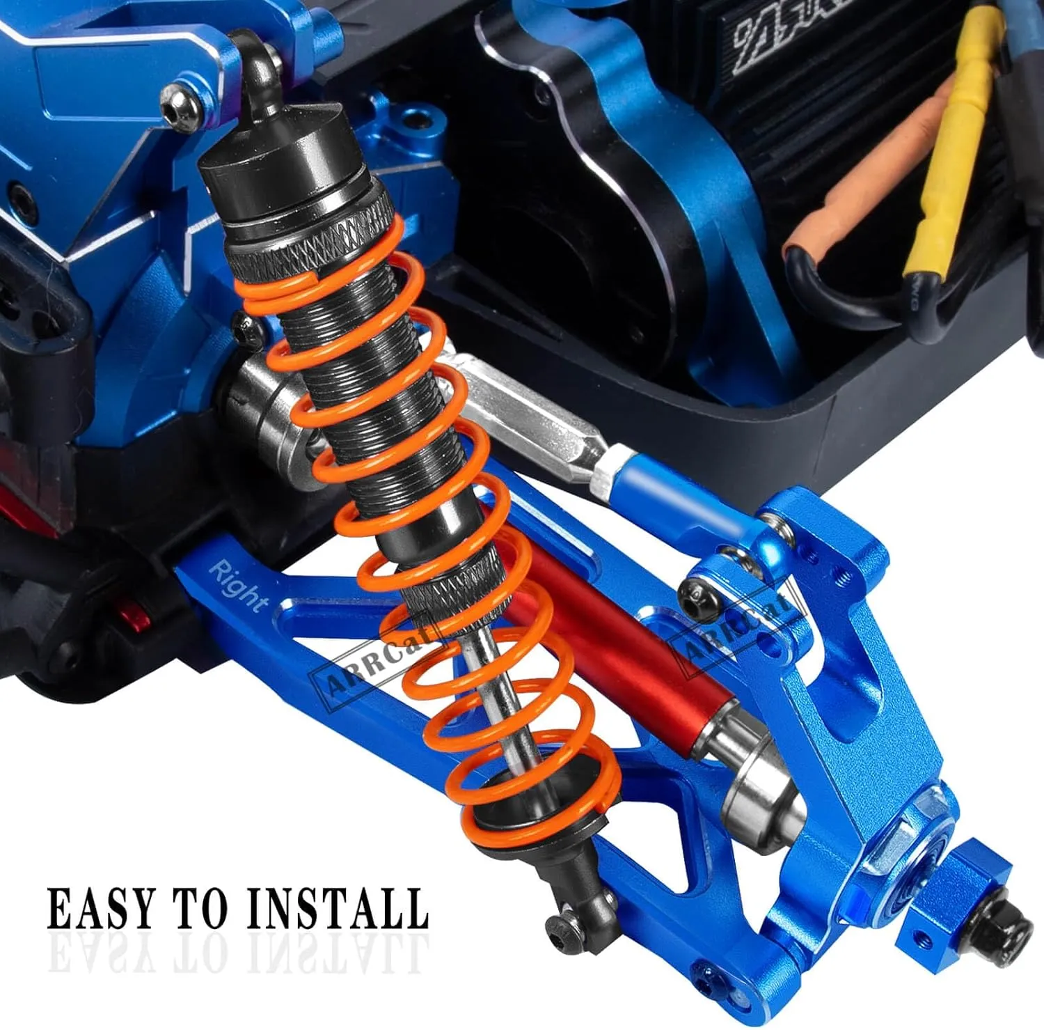 4PCS Full Aluminum Front Rear Shocks Upgrade Parts for 1/10 Big Rock 3s blx/Senton 3s blx 550/ Granite 3s blx 550/ Vorteks 3s blx 550 4X4, 1/10 Typhon 4X4 RC Truck,Big Bore Hops Up RC Shocks(Black)