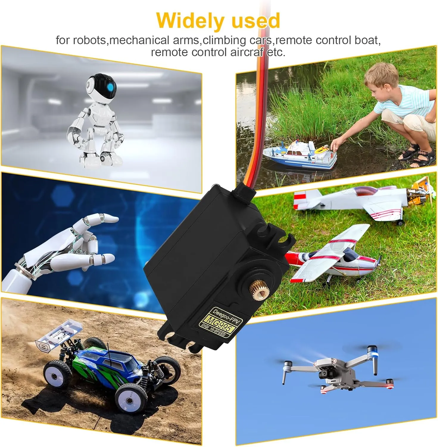 4Pcs MG995 55G Micro Servo Motor Metal Geared Motor Kit for RC Car Robot Helicopter, Mini Servos for Arduino Project