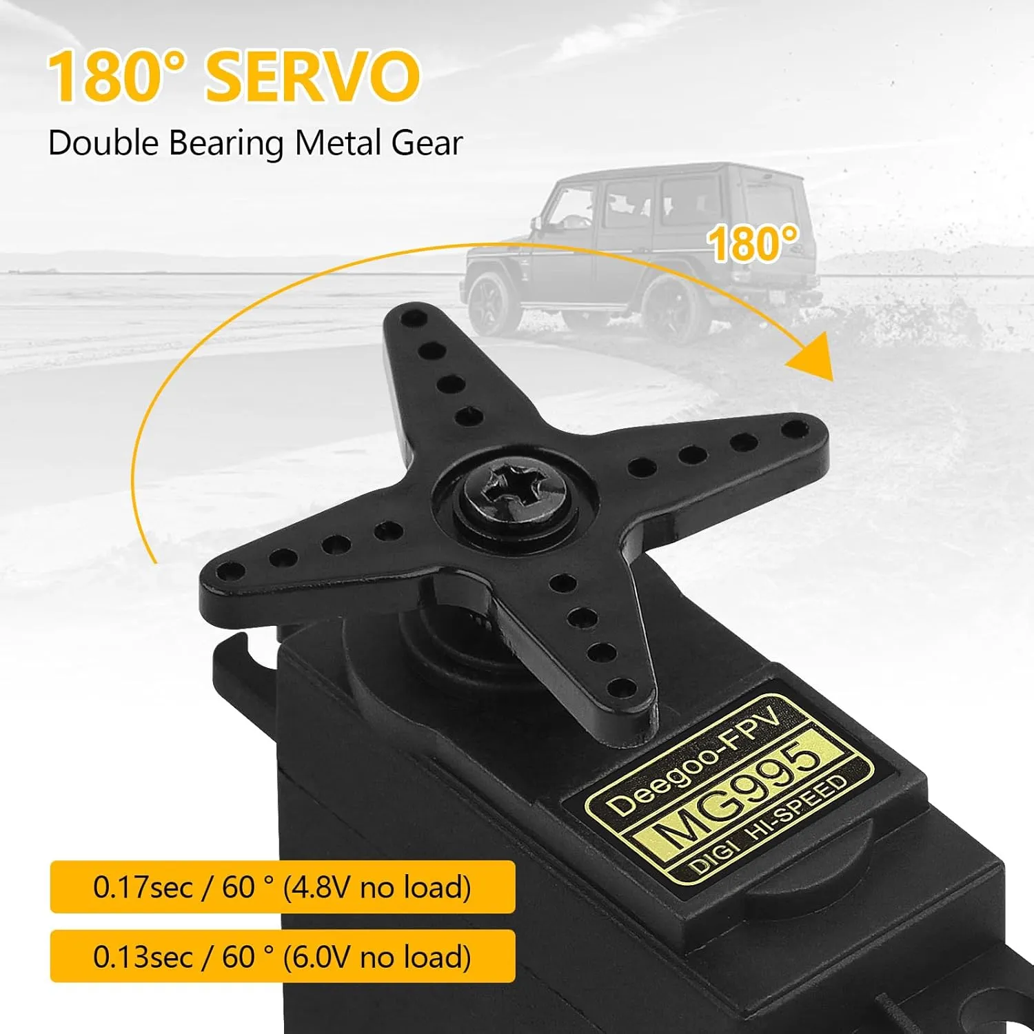 4Pcs MG995 55G Micro Servo Motor Metal Geared Motor Kit for RC Car Robot Helicopter, Mini Servos for Arduino Project