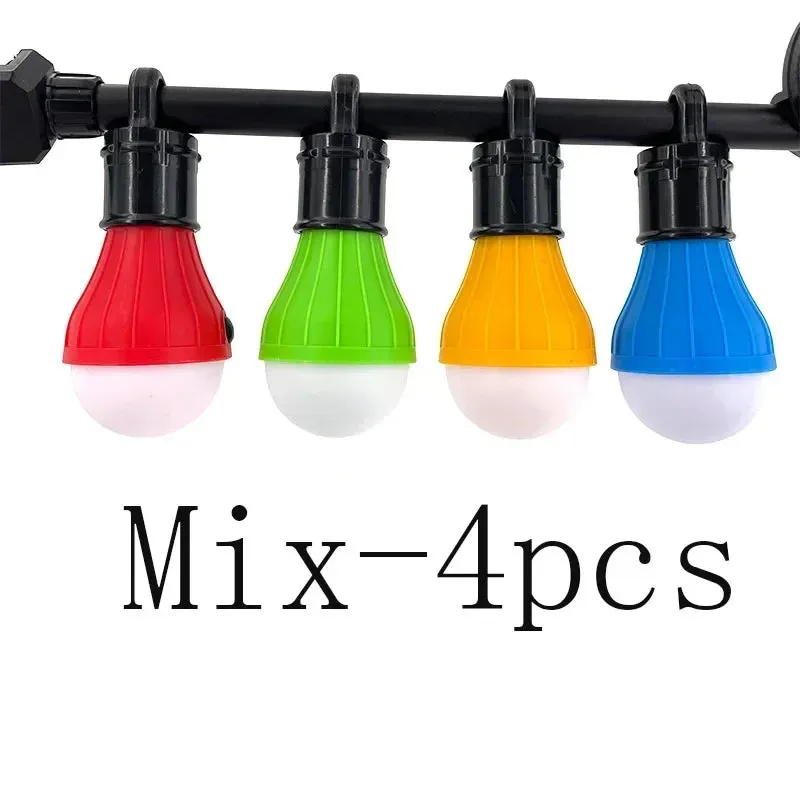 4pcs/lot Camping Lantern Outdoor Light Battery Powered Lights Waterproof Lighting Mini Portable LED Lamp Bulb Emergency Light