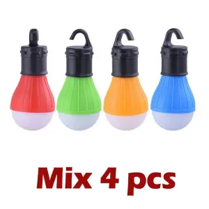 4pcs/lot Camping Lantern Outdoor Light Battery Powered Lights Waterproof Lighting Mini Portable LED Lamp Bulb Emergency Light