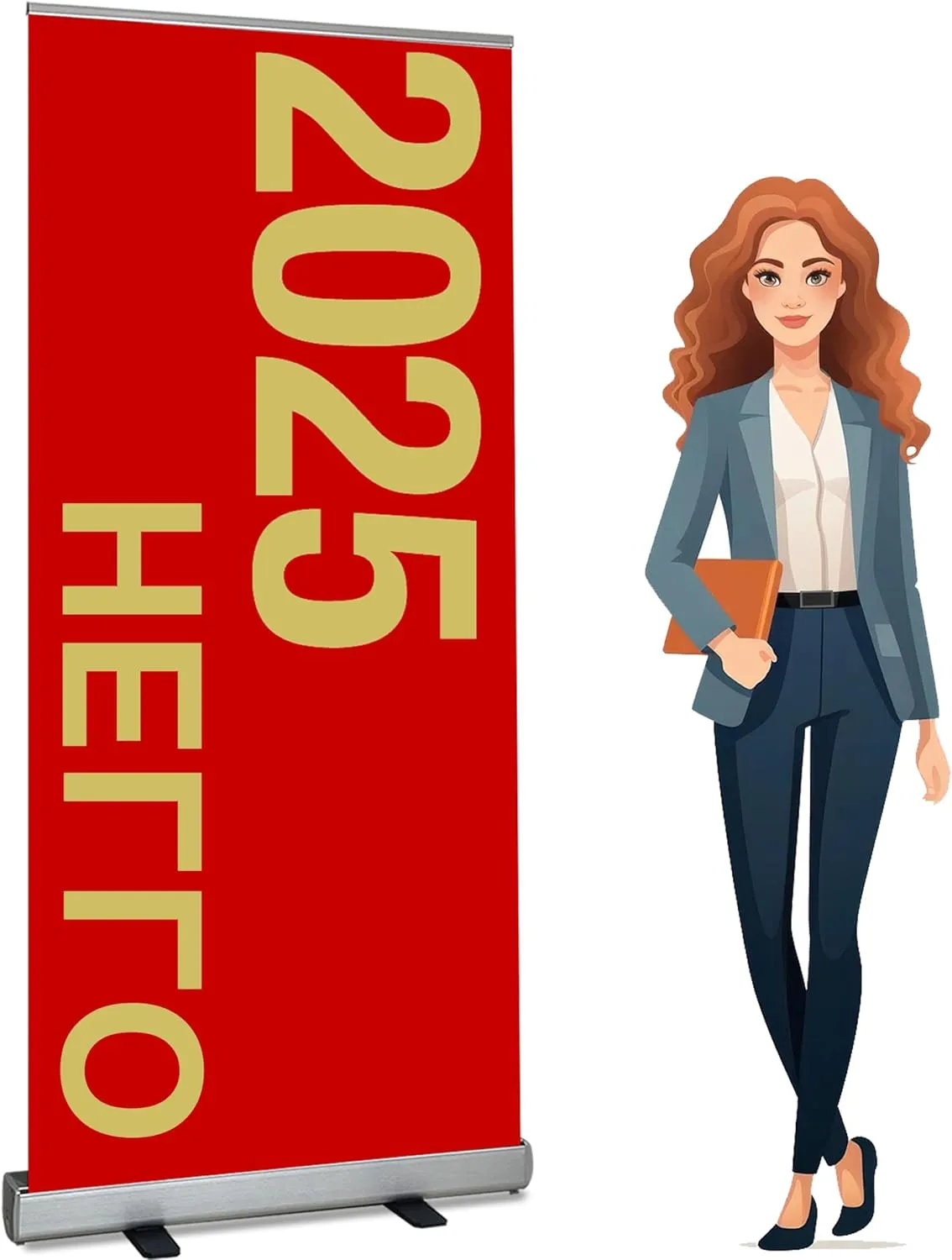 4U Media&Displays Heavy-Duty Retractable Banner Stand 33.5"x80" with Padded Canvas Bag and Box (Stand ONLY) for Trade Show and Indoor Event Display