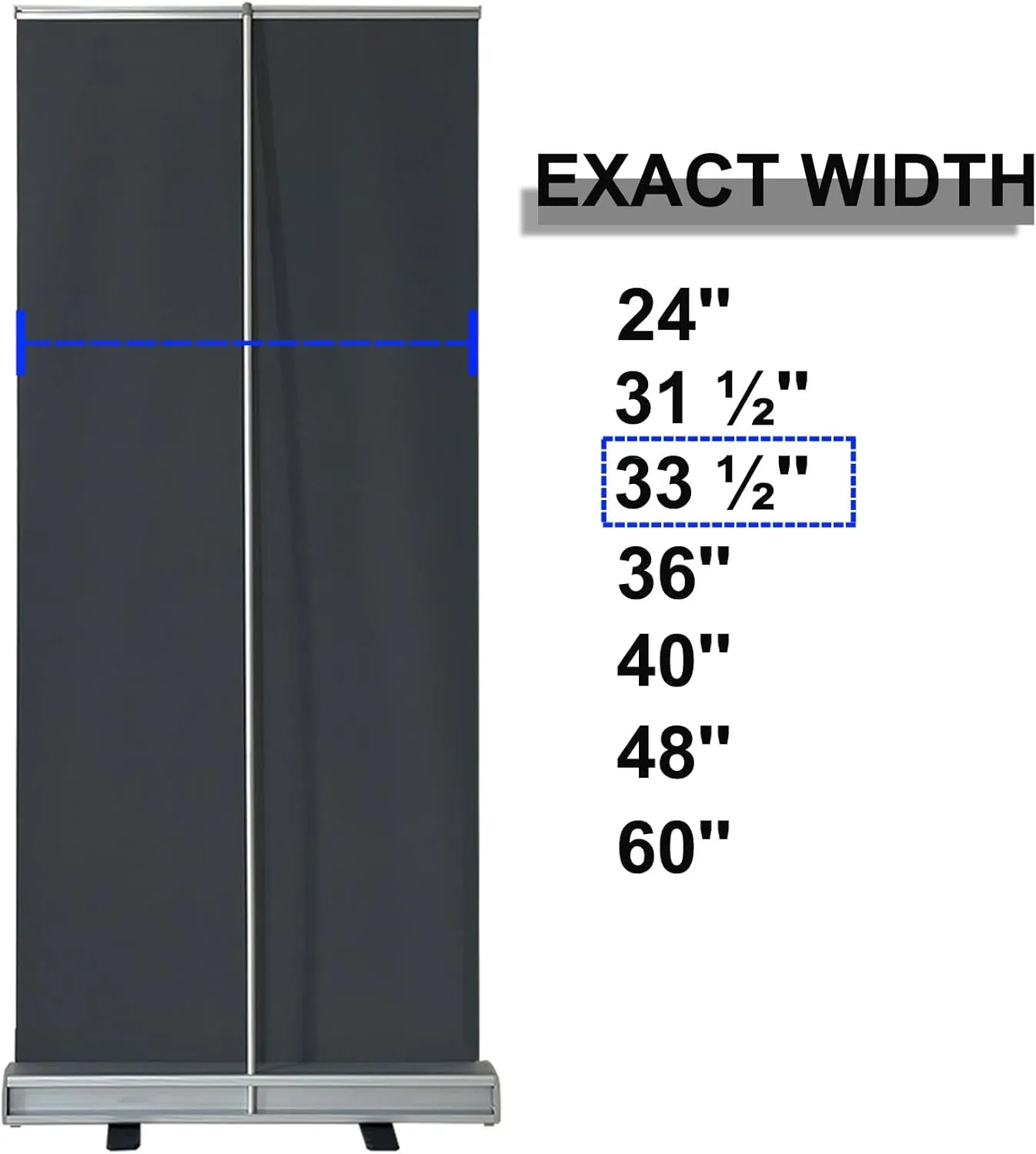 4U Media&Displays Heavy-Duty Retractable Banner Stand 33.5"x80" with Padded Canvas Bag and Box (Stand ONLY) for Trade Show and Indoor Event Display