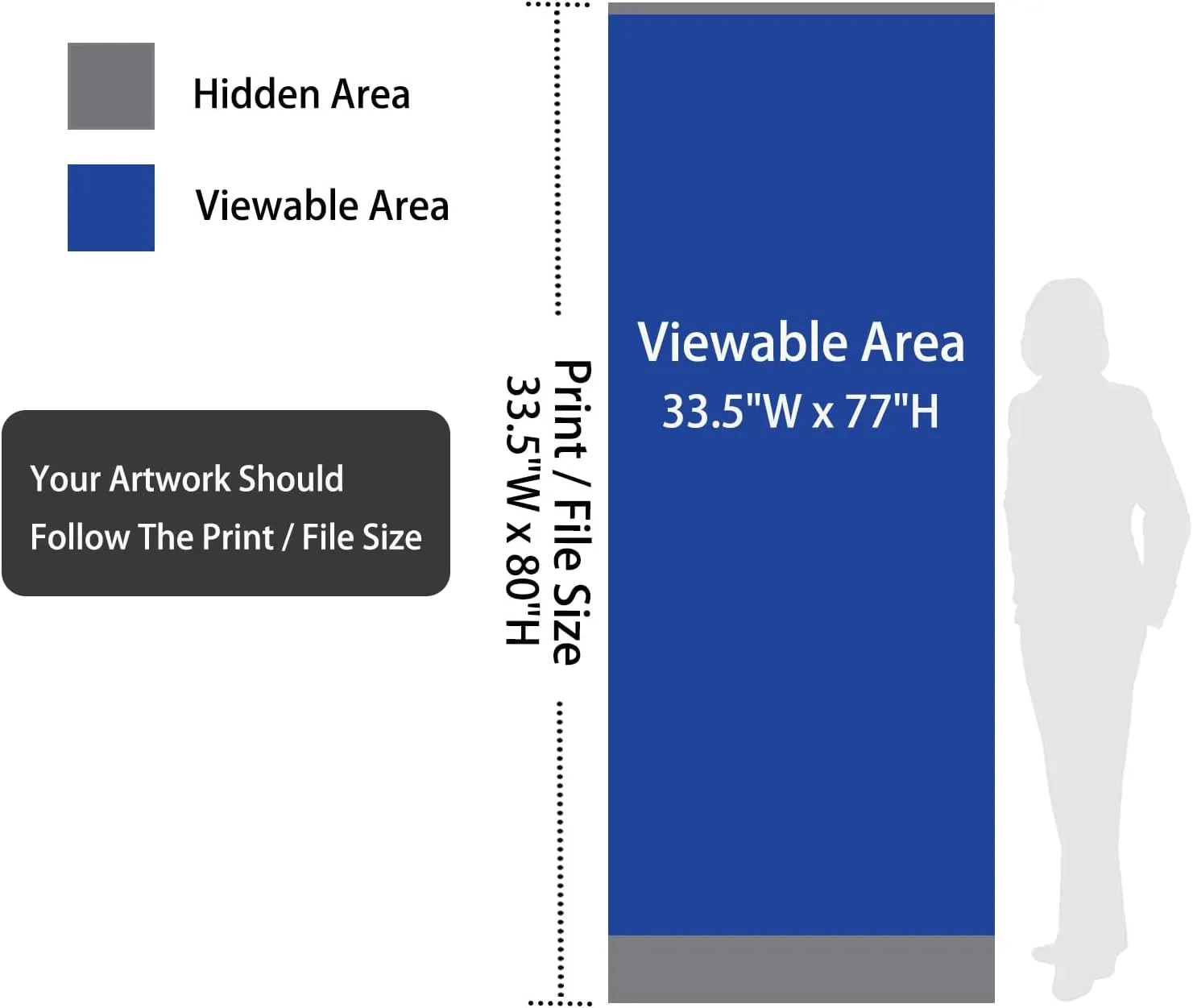 4U Media&Displays Heavy-Duty Retractable Banner Stand 33.5"x80" with Padded Canvas Bag and Box (Stand ONLY) for Trade Show and Indoor Event Display