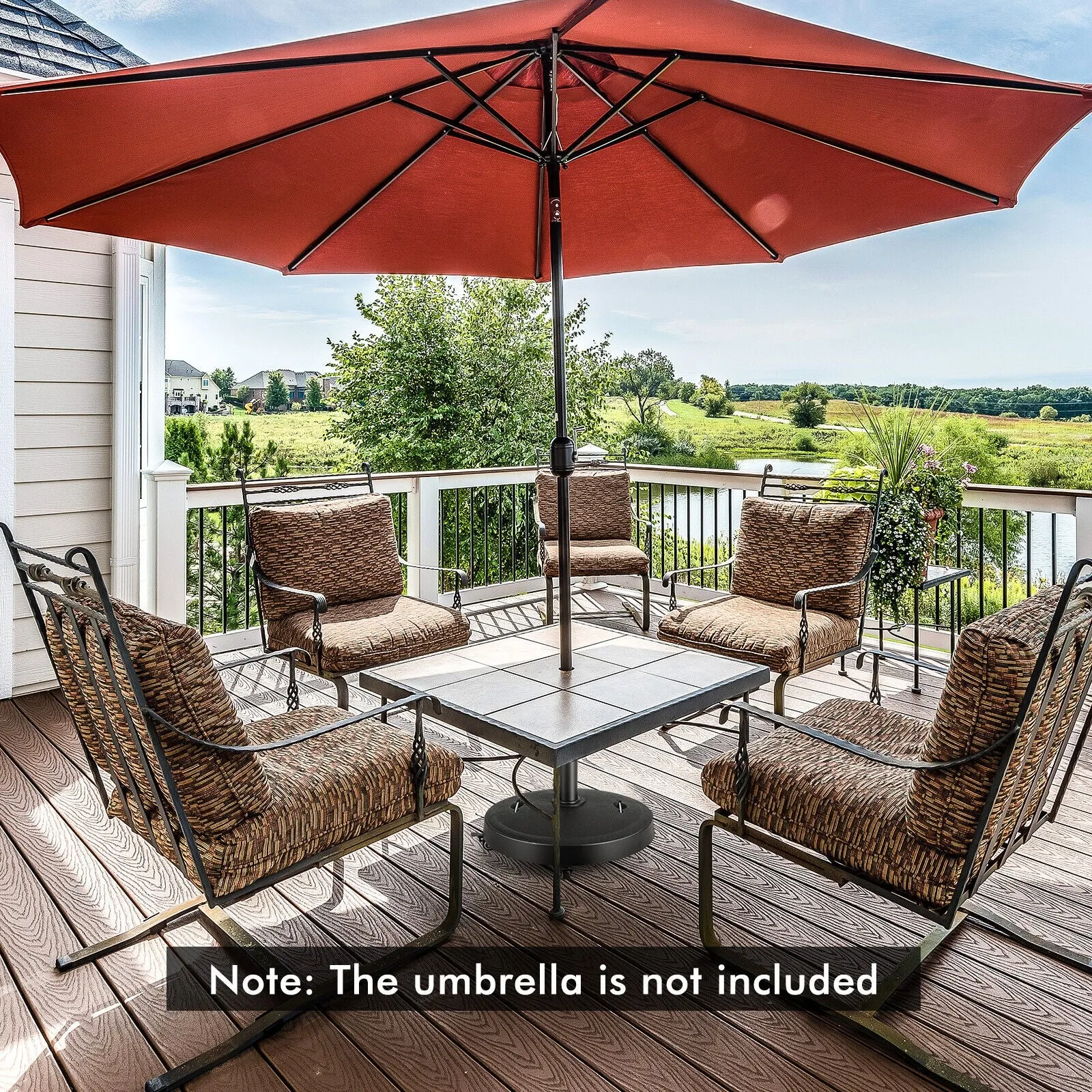 51LBS 20.5Inch Outdoor Umbrella Base with Wheels and Handles
