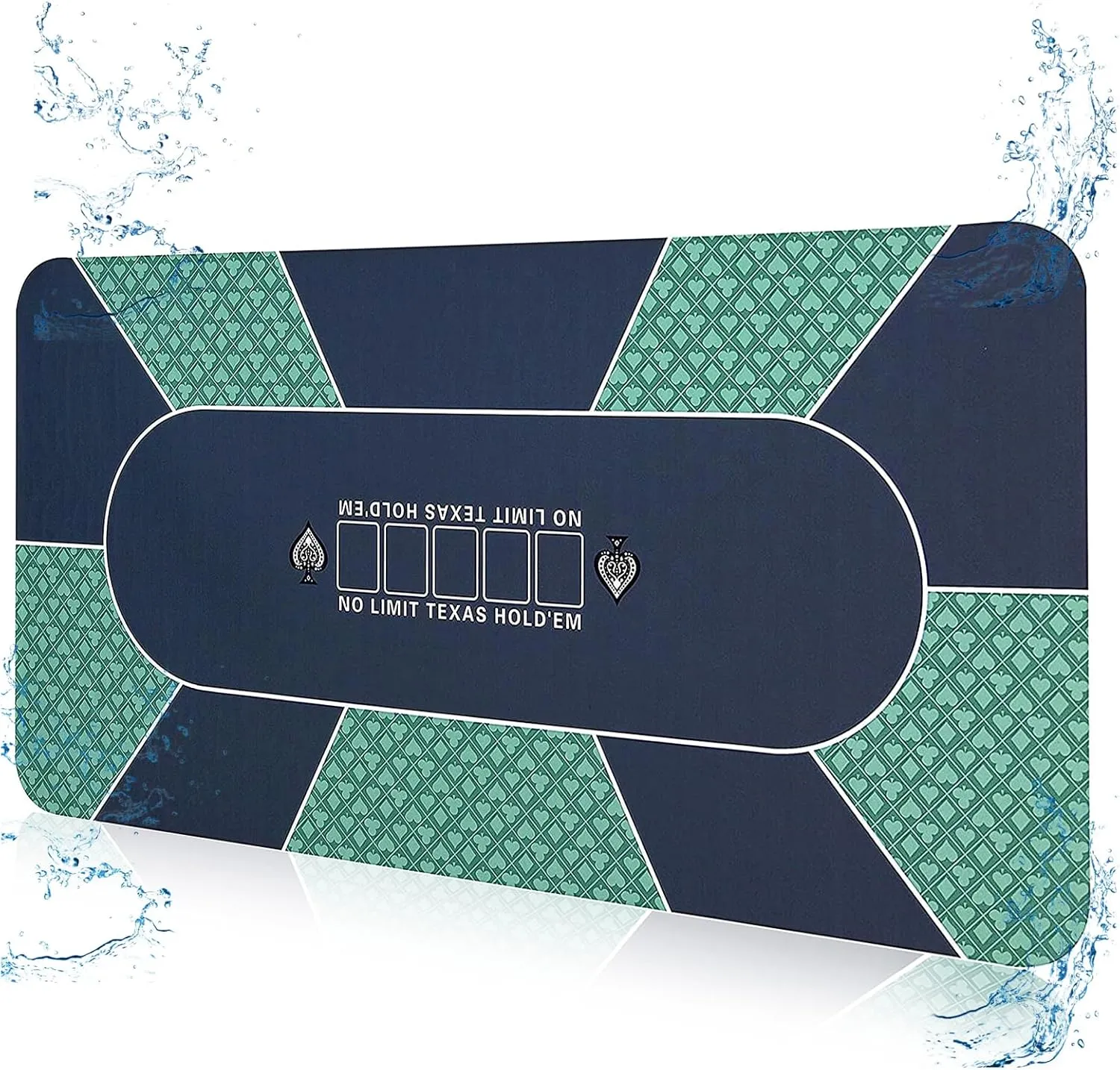 55" x 27" Waterproof Poker Table Mat, Super Soft Texas Hold'em Poker Mat with Smooth Premium Surface,Portable Zipper Handbag for Parties, Home Entertainment, Blackjack/Casino Game Night