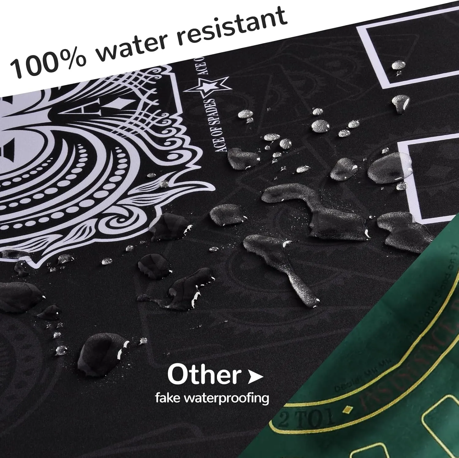 55" x 27" Waterproof Poker Table Mat, Super Soft Texas Hold'em Poker Mat with Smooth Premium Surface,Portable Zipper Handbag for Parties, Home Entertainment, Blackjack/Casino Game Night