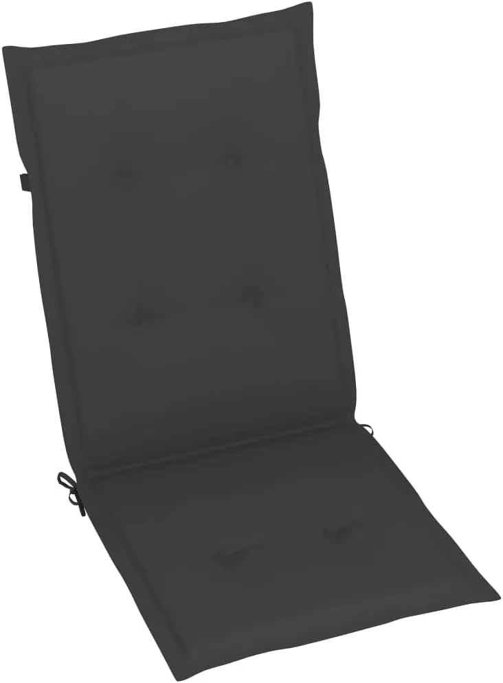 6-Piece Solid Acacia Wood Patio Reclining Chairs with Cushions - Adjustable Gray Outdoor Lounge Furniture for Garden Backyard Poolside