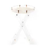 63 CM Clear Folding Plexi Round Tray Table Portable Side Table for Bedroom Living Room Kitchen Nightstand