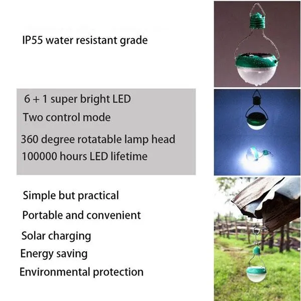 7-LED Solar Light IP55 Water Resistance Garden Corridor Night Lamp Green