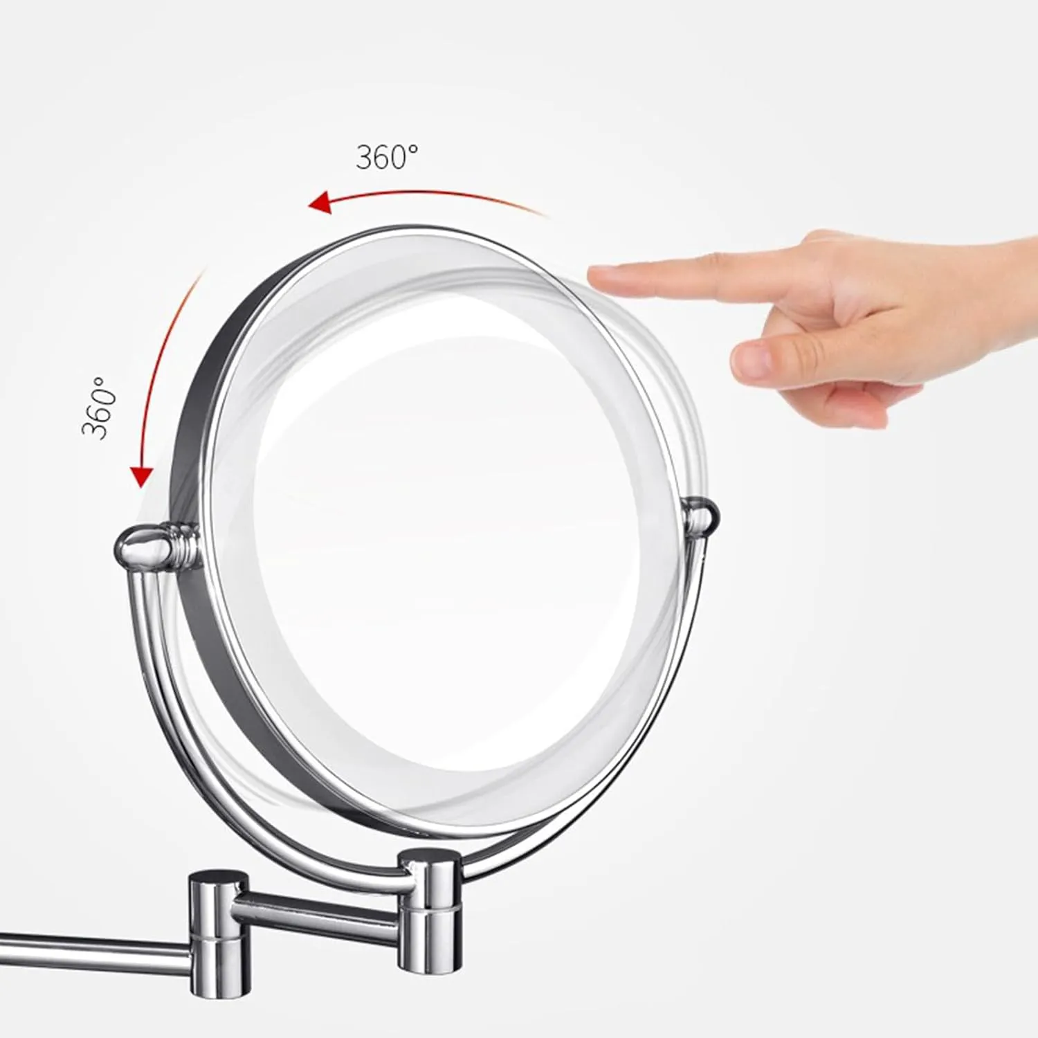 8" Hard Wired LED Lighted Makeup Mirror with Touch Screen Dimmable, Wall Mounted 2-Sided Rotatable 1X/10X Magnifying Cosmetic Beauty Mirror, Hotel HD Shaving Mirror,Rose Gold,1Color