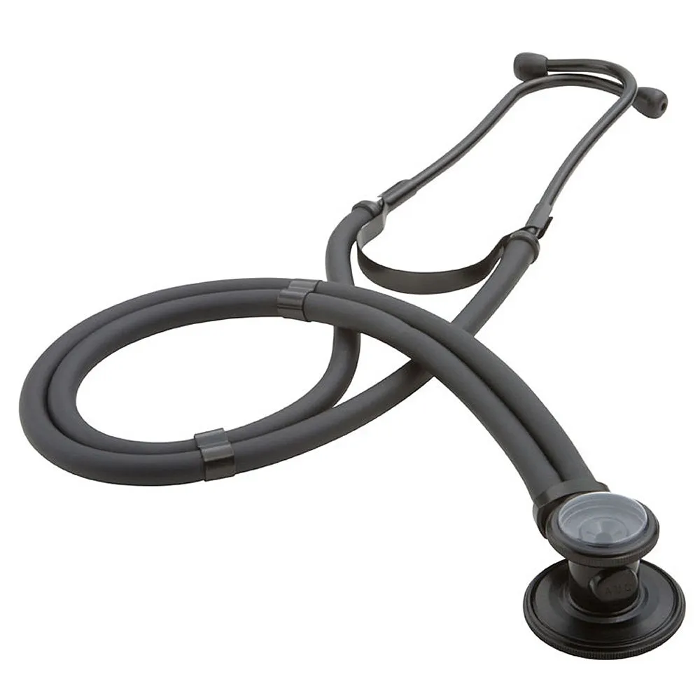 ADC Adscope 646 Sprague Stethoscope with 5 Interchangeable Chestpiece Options, 30 inch Length, Tactical All Black