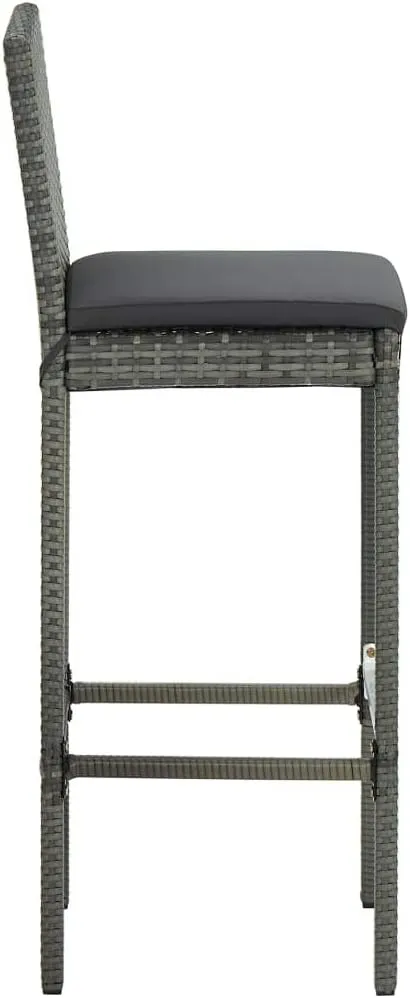 Adirondack Chair Set,Clearance Adirondack Chairs,Garden Bar Stools with Cushions 4 pcs Gray Poly RattanFor Gardens, patios, Balconies