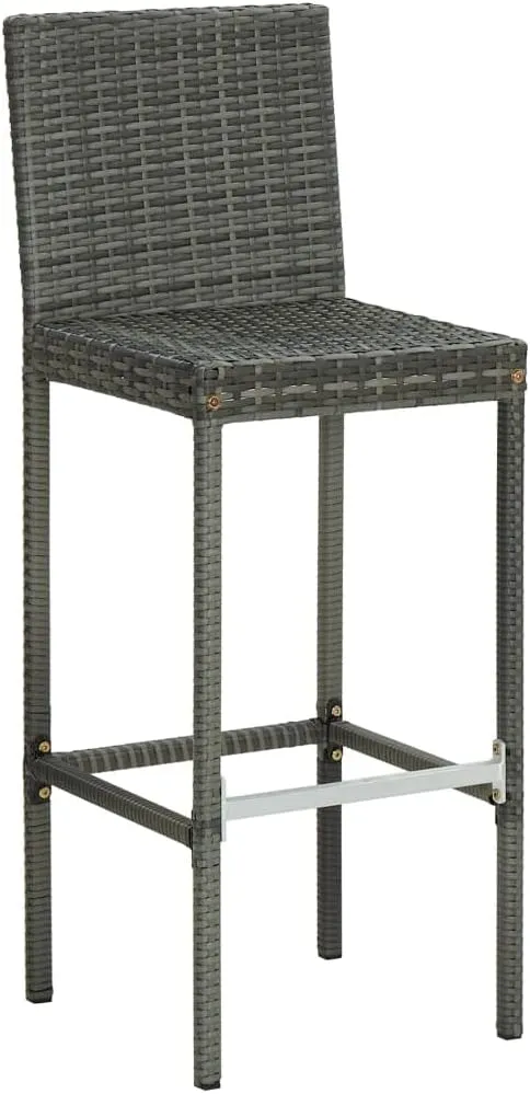 Adirondack Chair Set,Clearance Adirondack Chairs,Garden Bar Stools with Cushions 4 pcs Gray Poly RattanFor Gardens, patios, Balconies