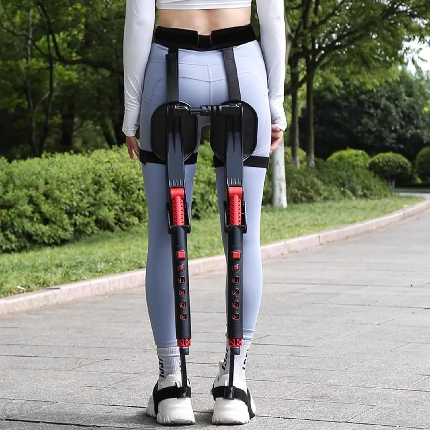 Adjustable Chairless Wearable Invisible Chair, Portable Leg Ergonomics Lightweight Seat, Anywhere Camping Folding Stool Bear Up to 150kg Aluminum Foldable