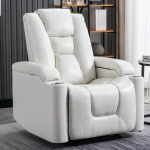 Adjustable Massage Power Lift Sofa Chair Genuine Leather Recliner for Elderly Reclining Living Room Home Theater High Back Seating