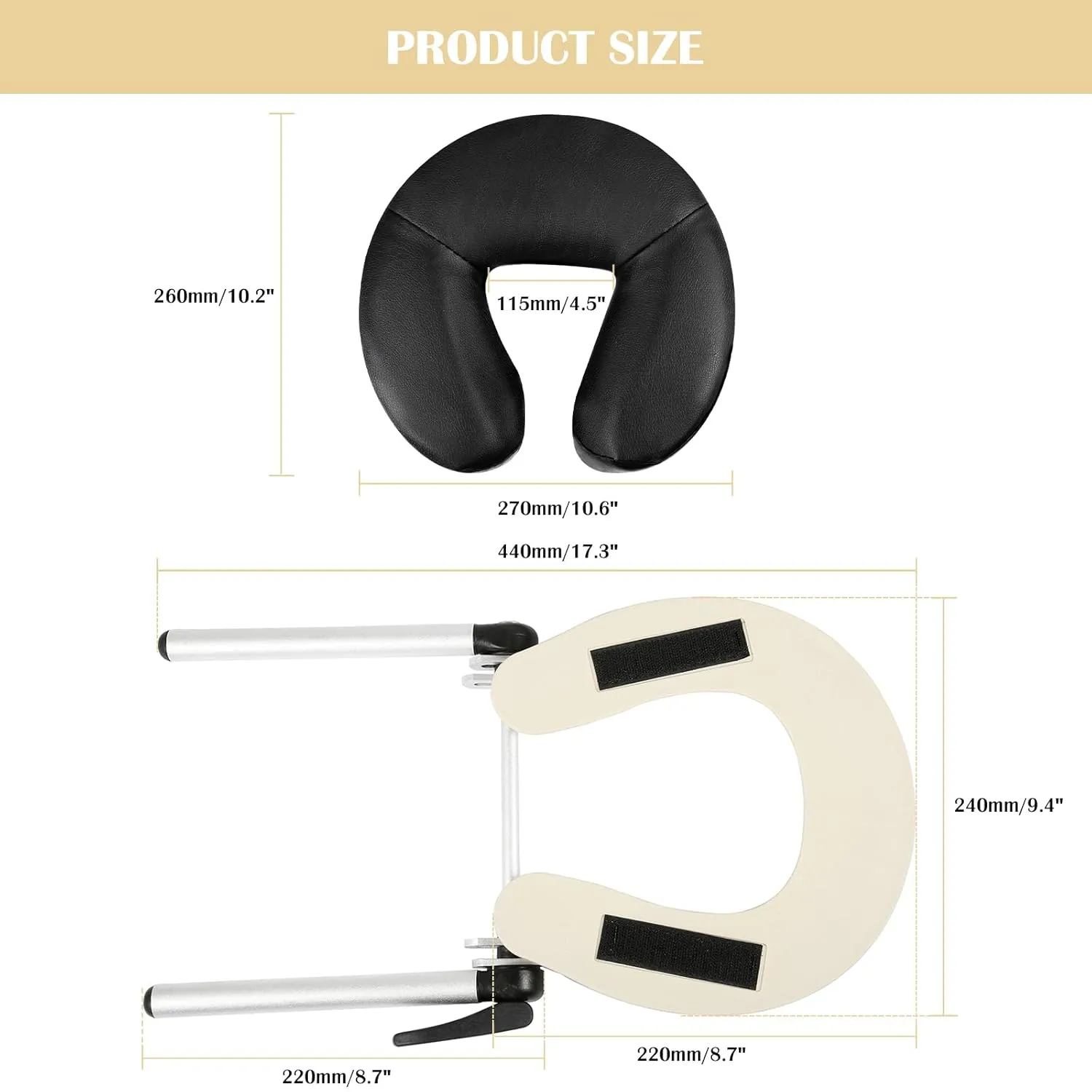 Adjustable Massage Table Face Cradle with Pillow Cushion Massage Table Bed Chair Headrest ＆ Face Pillow Massage Platform Head Rest Cushion Cradle for Salon Home Mattress Top Massage Kit