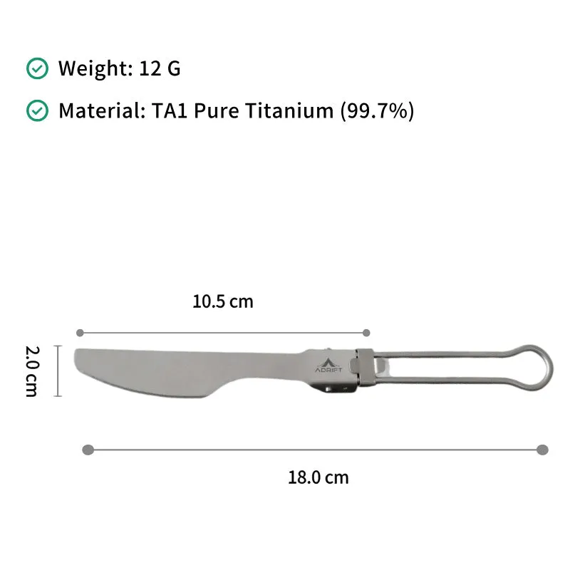 Adrift Allseason | Titanium 5-Piece Folding Cutlery Set – Ultralight, Portable