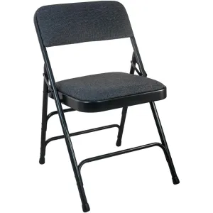 Advantage Black Padded Metal Folding Chair - Black 1-in Fabric Seat - Flash Furniture