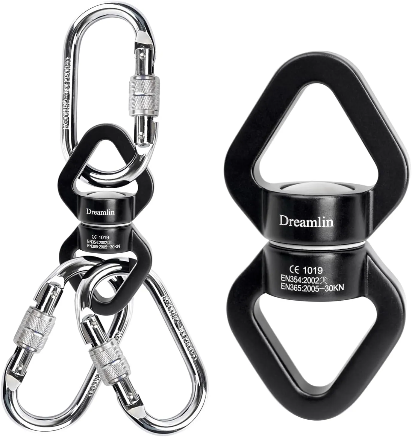 Aerial Silks Hardware Kit 30 KN Swing Swivel Aerial Yoga Hammock Rigging Aluminum Swivel Aerial Hoop Lyra Rotational Device Hanging Accessory
