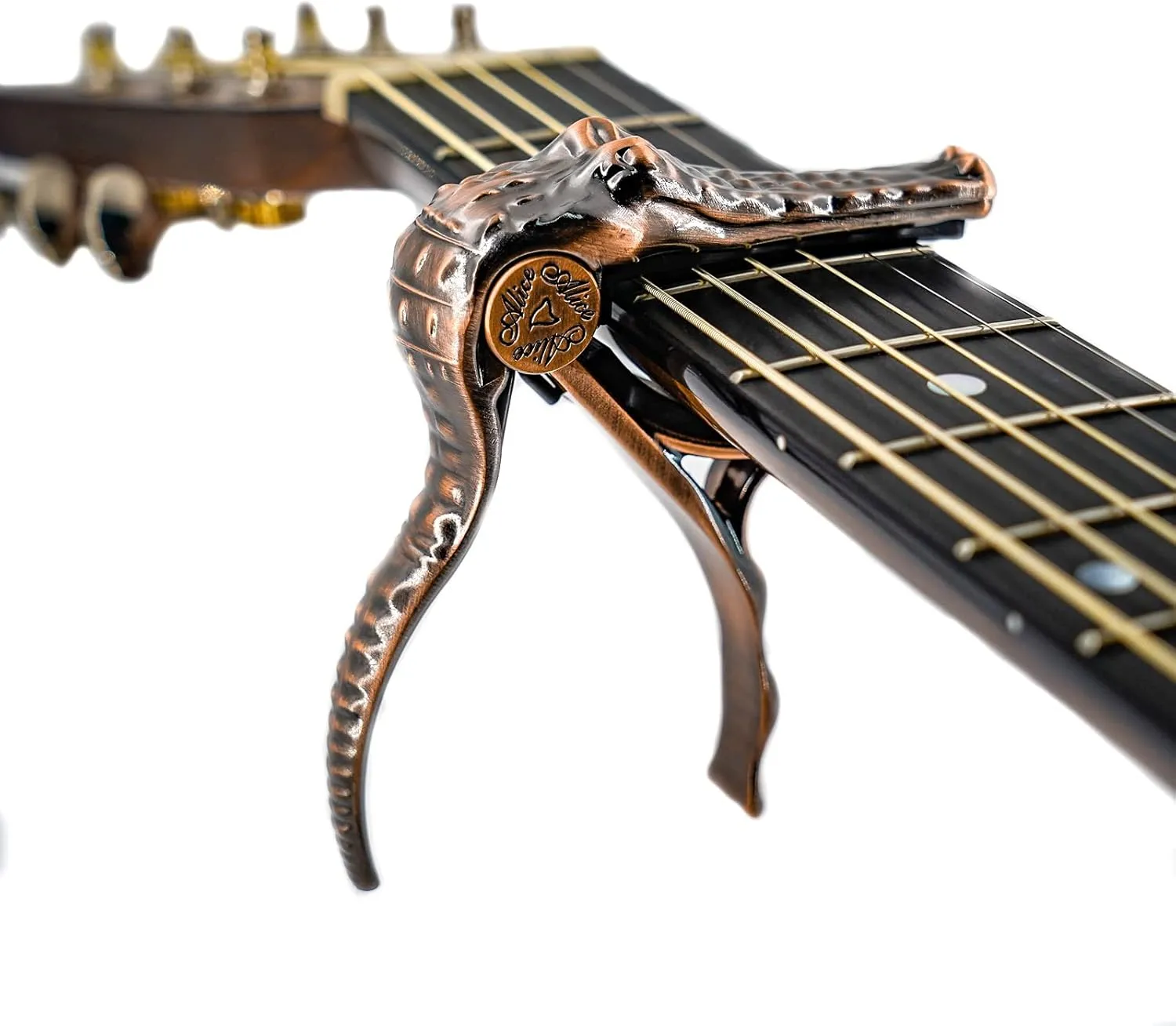 Alice Guitar Capo for Acoustic and Electric Guitars - Alligator Shape Aluminum Alloy Acoustic Guitar Capo with Clamshell Package