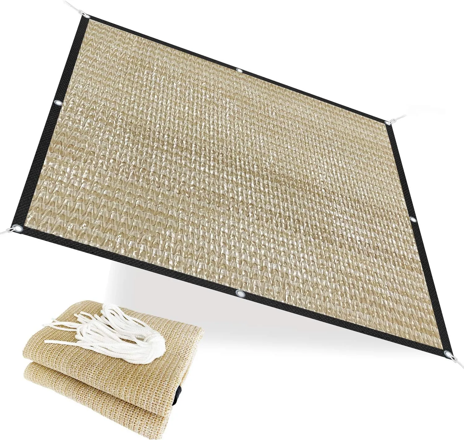 Alion Home HDPE 50% Sun Block Garden Netting Mesh (6' x 10', Beige)