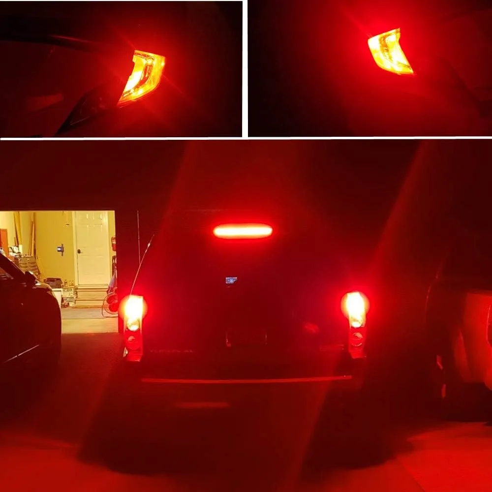Alla Lighting Miniature 12V T25 Wedge 3156 3157 Red LED Turn Signal, Brake Tail Lights SMD Replacement for Motorcycles, Cars, Trucks