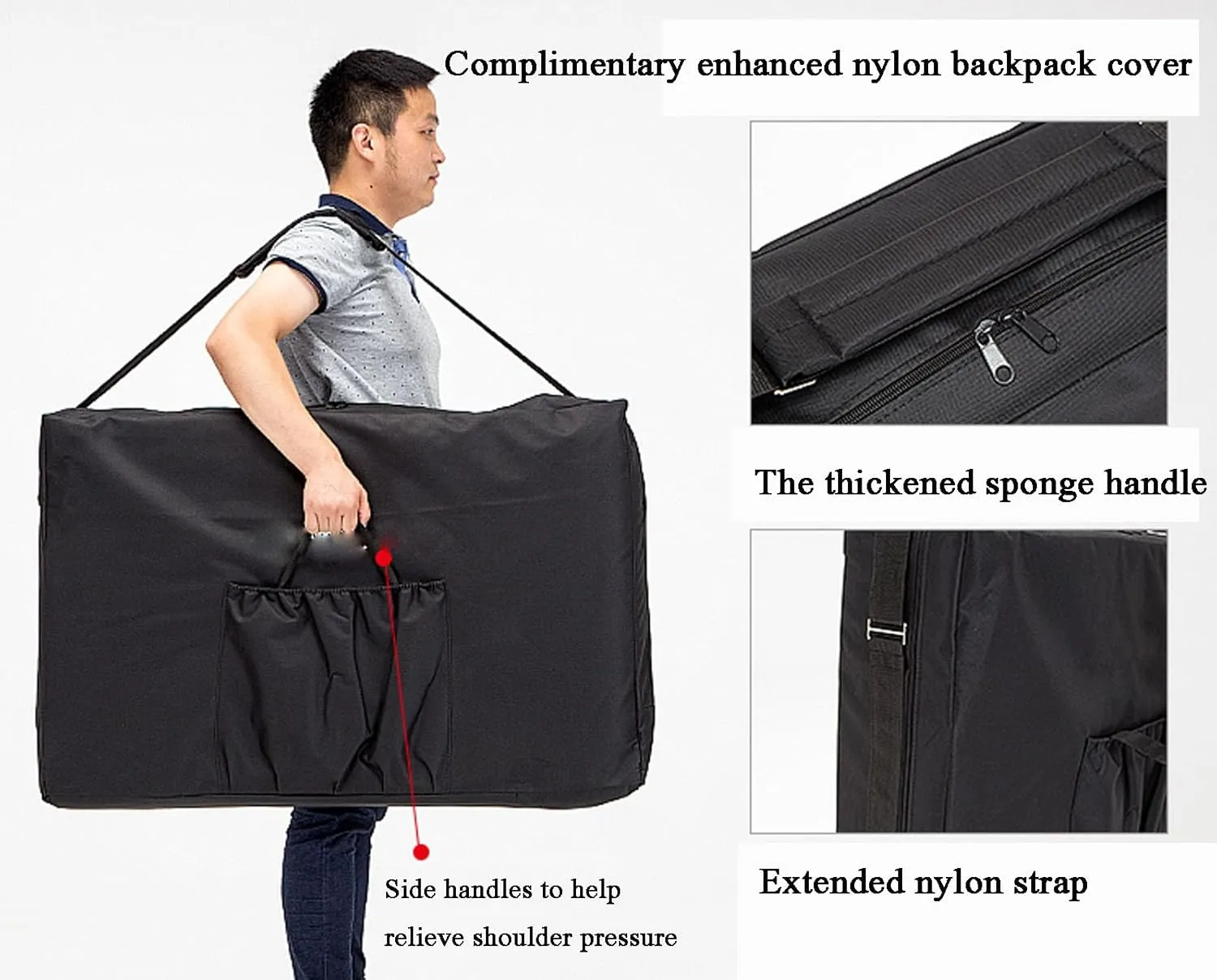 Aluminium Portable 2 Section Age Table Bed with Carry Bag Height Adjustable Foldable High Density Foam Armrest Ideal for Travel and Home Use