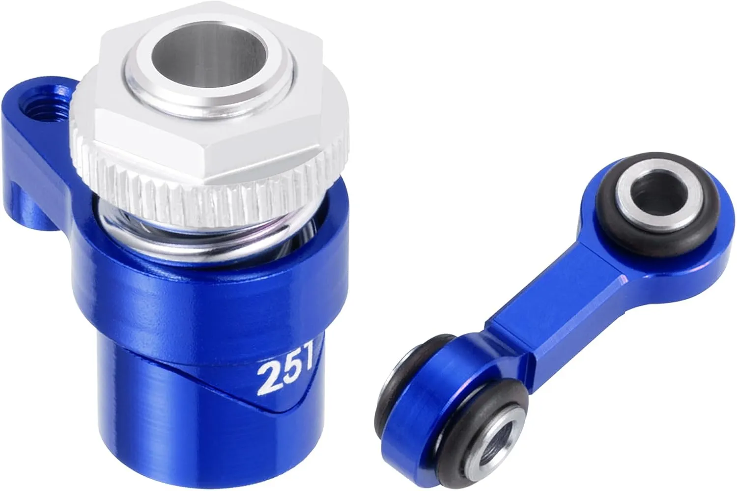 Aluminum 25T Servo Saver and Steering Drag Link Servo Linkage Tie Rod Set for 1/16 Tra-xxas Mini Maxx 1/10 4-TEC RC Car Upgrade Accessories (Blue)