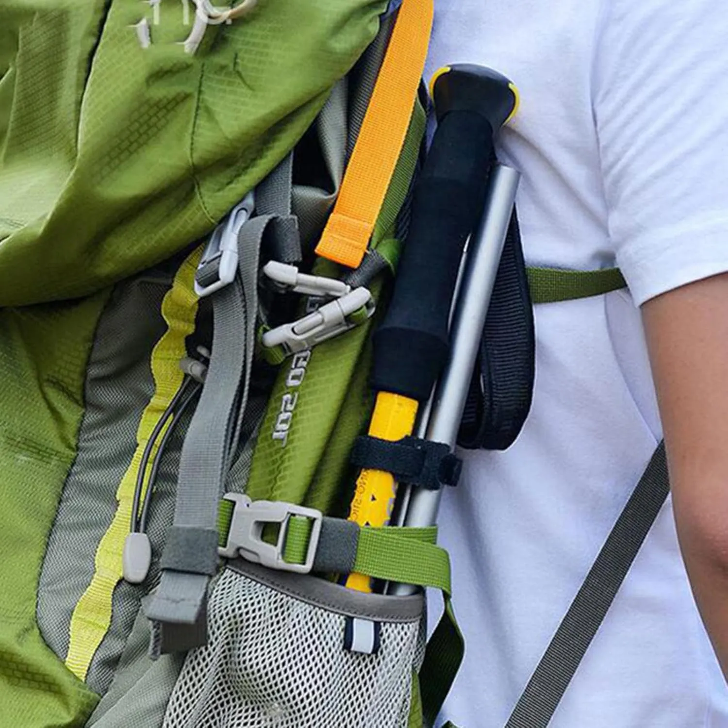 Aluminum Alloy Outdoor Retractable Alpenstock Ultralight Walking Stick Folding Walking Stick Hiking Stick Carbon-Free Walking Stick