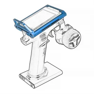 Aluminum Alloy RC Remote Radio Controller Bracket Holder Transmitter Protector Frame for Flysky Noble NB4 Pro NB4 Lite NB4 Protect Support (Blue)