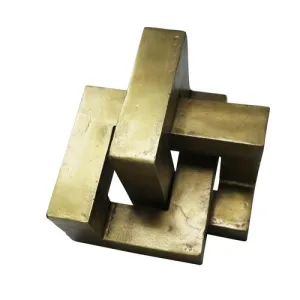 ALUMINUM GEOMETRIC SCULPTURE, GOLD