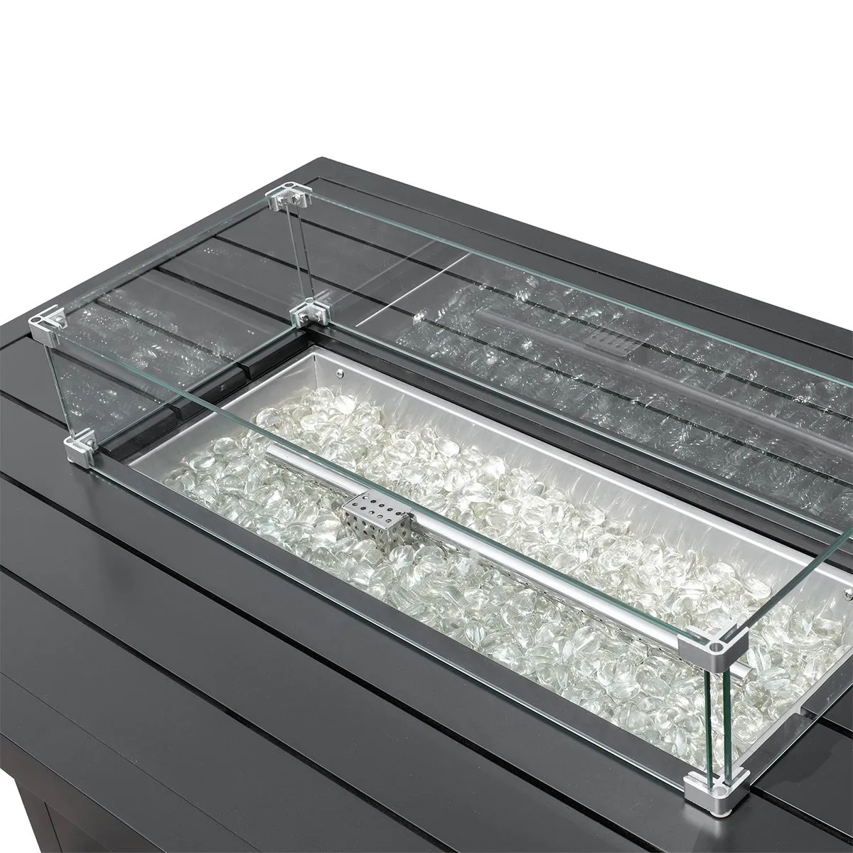 Aluminum Propane 48" Rectangle Outdoor Fire Pit Table