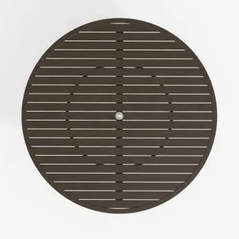 Aluminum Slat 36" Round KD Pedestal Bar Table with Umbrella Hole by Tropitone