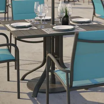 Aluminum Slat 42" Square Counter Umbrella Table by Tropitone