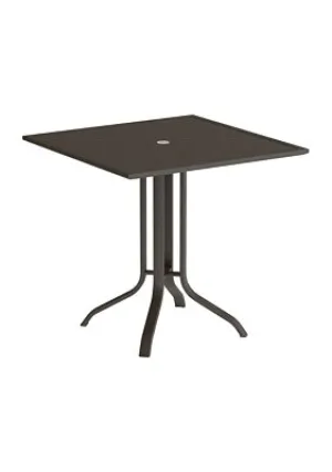 Aluminum Slat 42" Square KD Pedestal Bar Table with Umbrella Hole by Tropitone