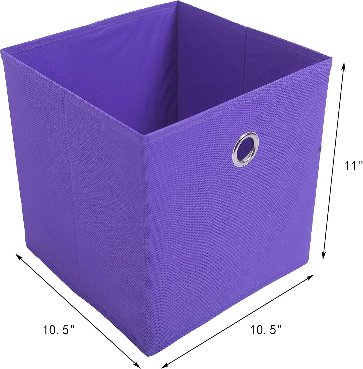 Amelitory Storage Bins Foldable Cube Organizer Fabric Drawer Set of 6 Purple