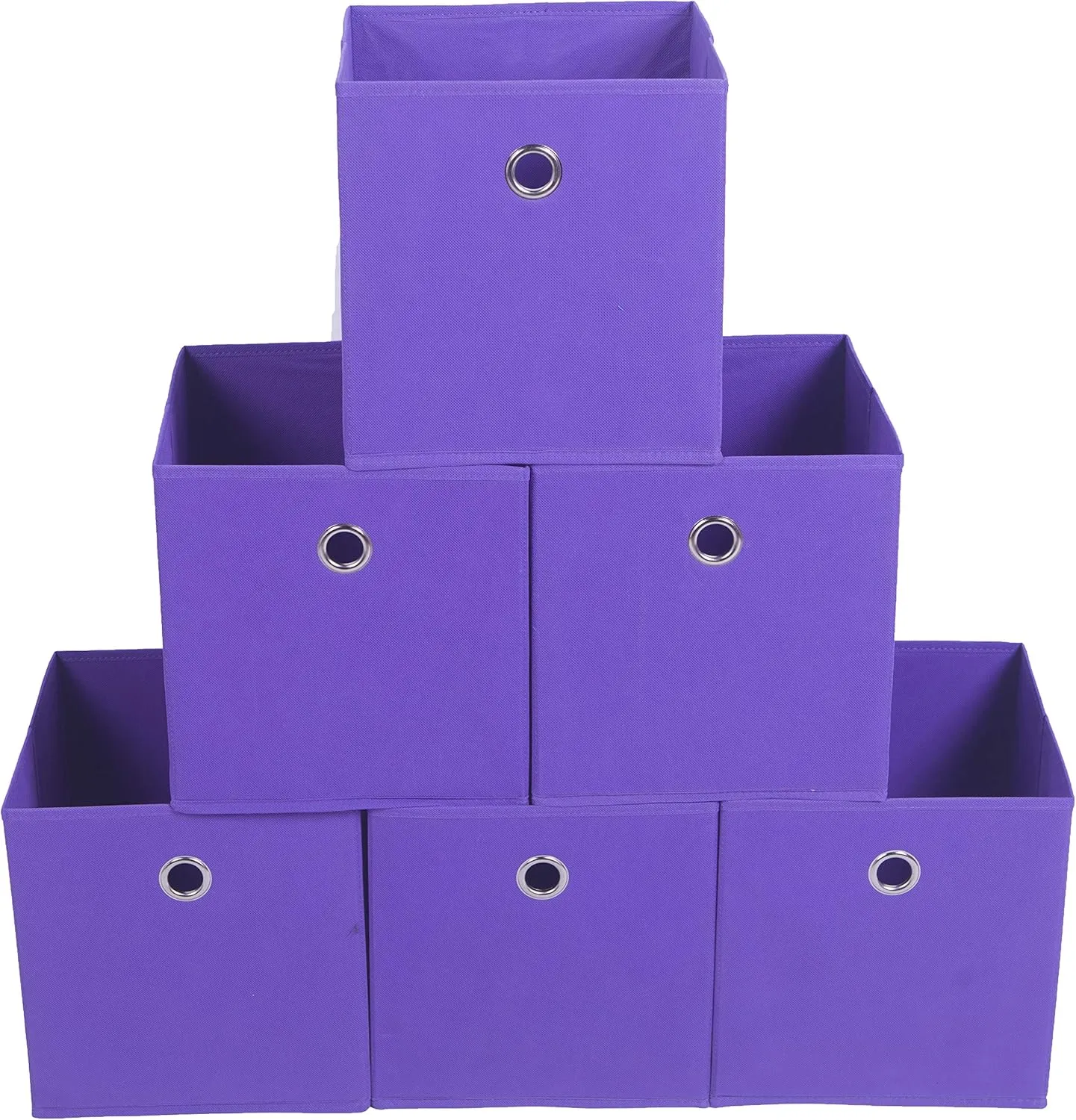 Amelitory Storage Bins Foldable Cube Organizer Fabric Drawer Set of 6 Purple