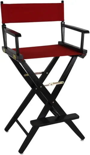 American Trails Extra-Wide Premium 30" Director's Chair Black Frame with Red Canvas, Bar Height