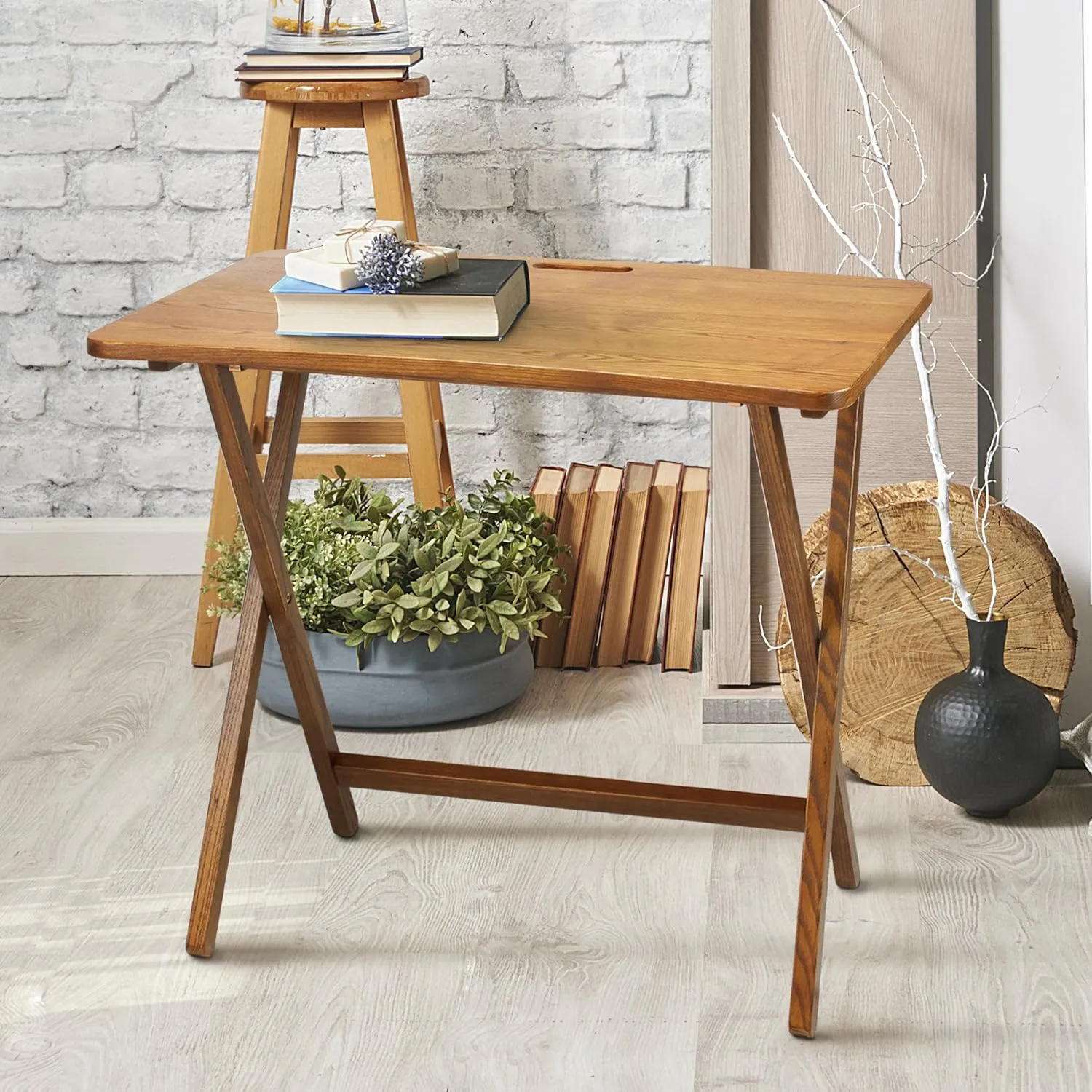 American Trails Presto Products Company Arizona Folding Table with Solid Red Oak,Warm Brown