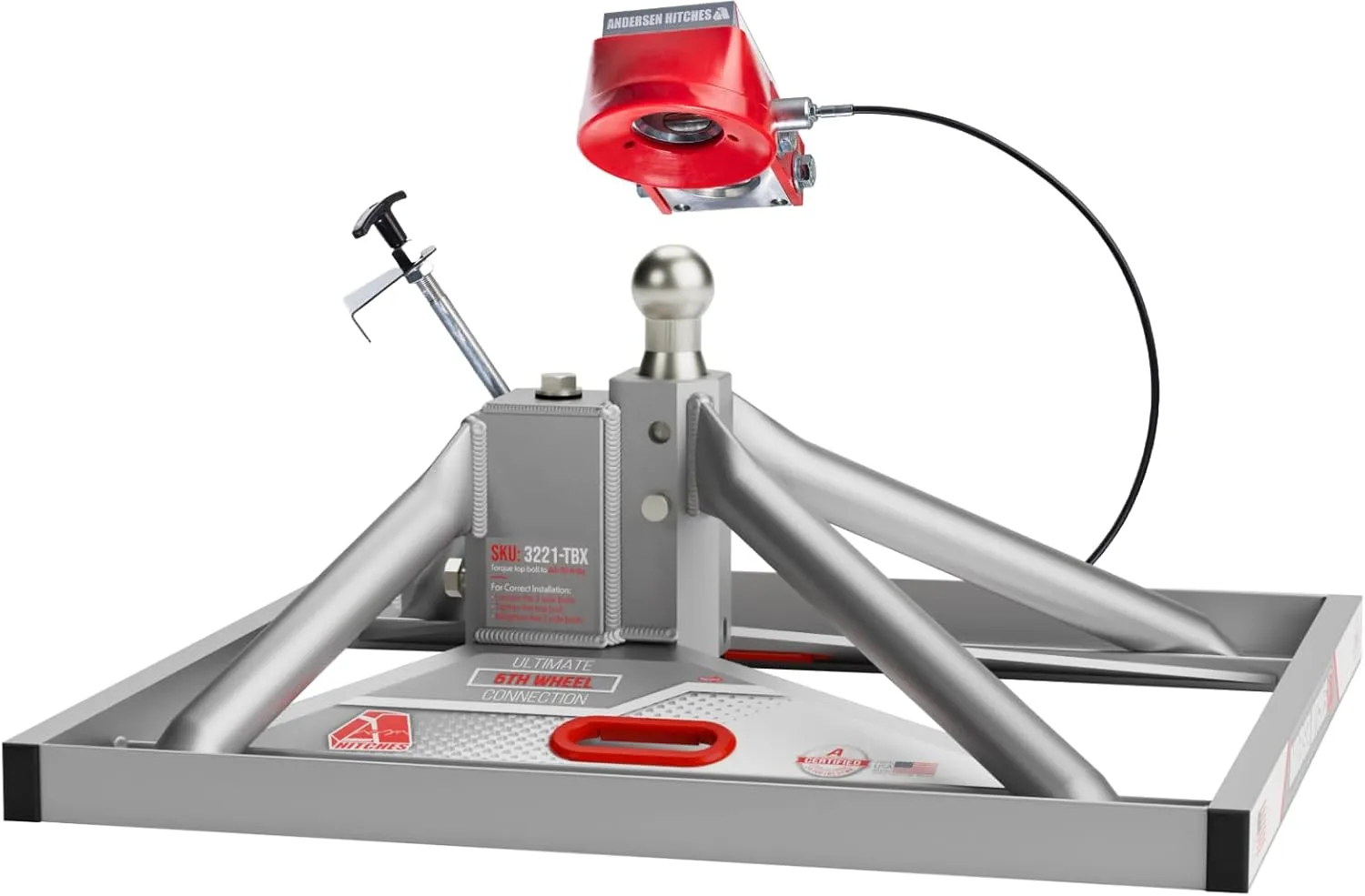 Andersen Hitches Lowered Aluminum Ultimate 5th Wheel Connection Toolbox Version - Base with Hardware