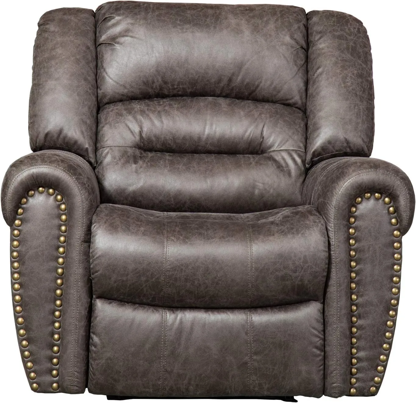 ANJ Electric Recliner Chair W/Breathable Bonded Leather, Classic Single Sofa Home Theater Recliner Seating W/USB Port (Smoky Gray)