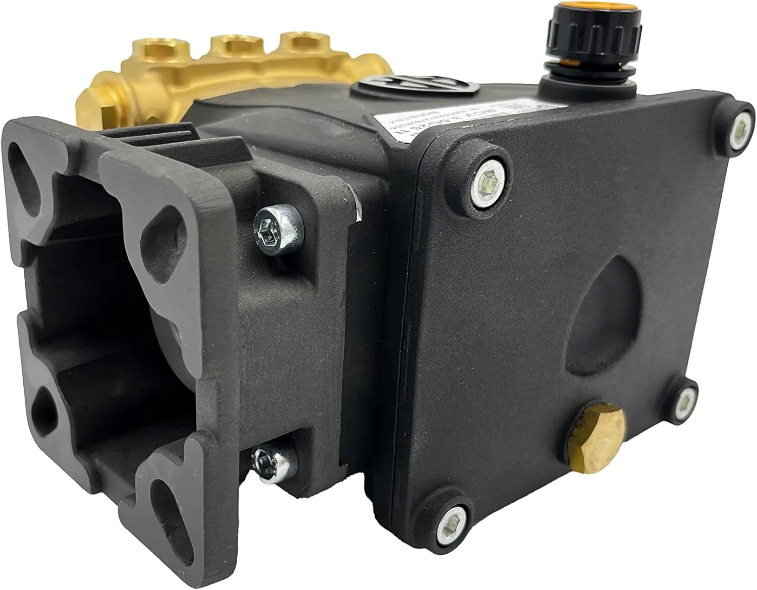 Annovi Reverberi RCV3G27D-F7 ¾” Hollow Shaft Replacement Commercial Pump. 2700 PSI, 3 GPM, 186 Bar, 3400 RPM, Brass Head, D Version Style Pressure Washer Pump, Aluminum Connection Rods.