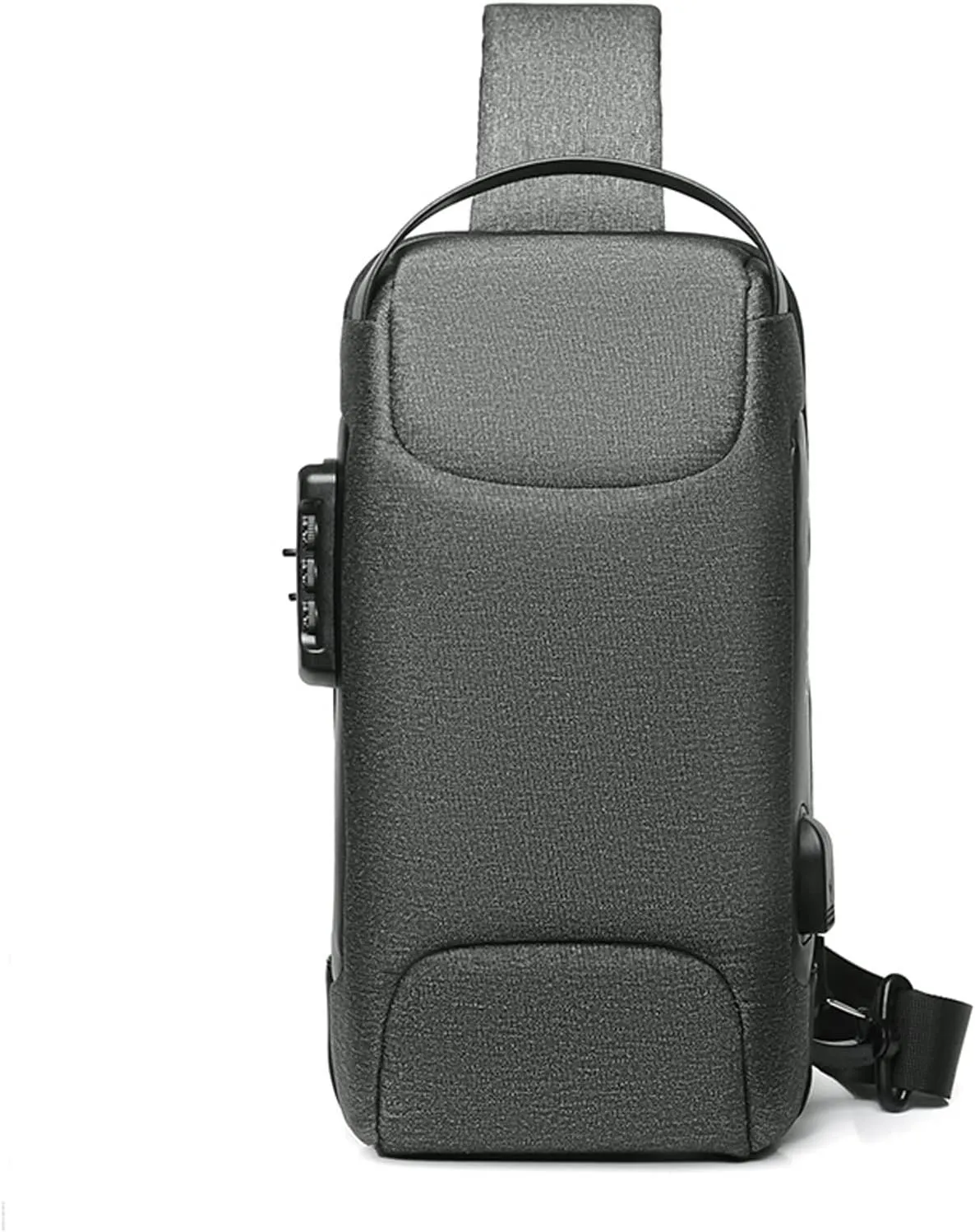 Anti-theft Sling Bag Business Men Bag Chest Crossbody bags with USB Charging Port Waterproof Small Backpack for Outdoor Work Hiking Running Sport Travel Bag Sports Car Styling Green Gray