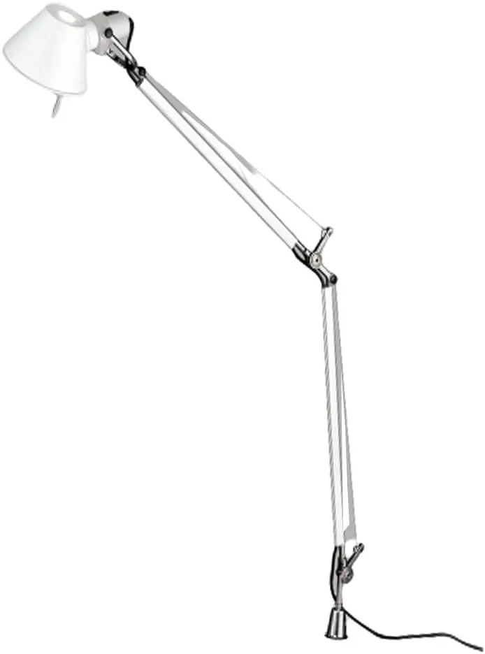 Artemide Tolomeo Classic 100W E26 White Table Lamp with Aluminum in-Set Pivot