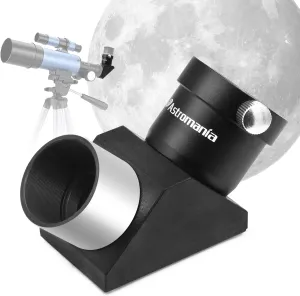 Astromania 1.25 Inch Telescope Diagonal with Amici Erecting Prism - 90° Fully-Coated Star Diagonal for Upright & Clear Astronomical Viewing, Metal/Plastic Construction, Enhanced Optical Transparency