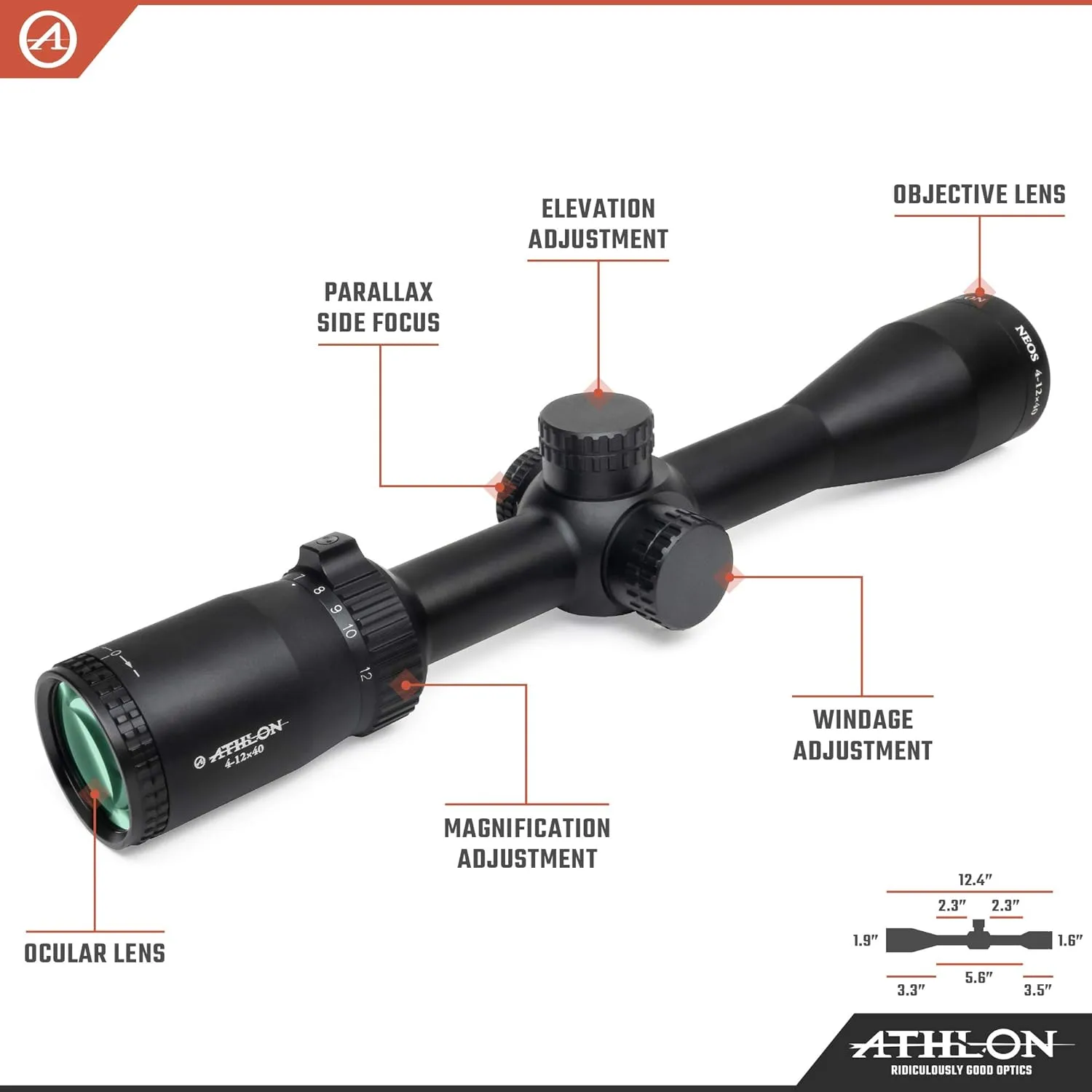 Athlon Optics Neos 4-12x40 Second Focal Plane Riflescopes