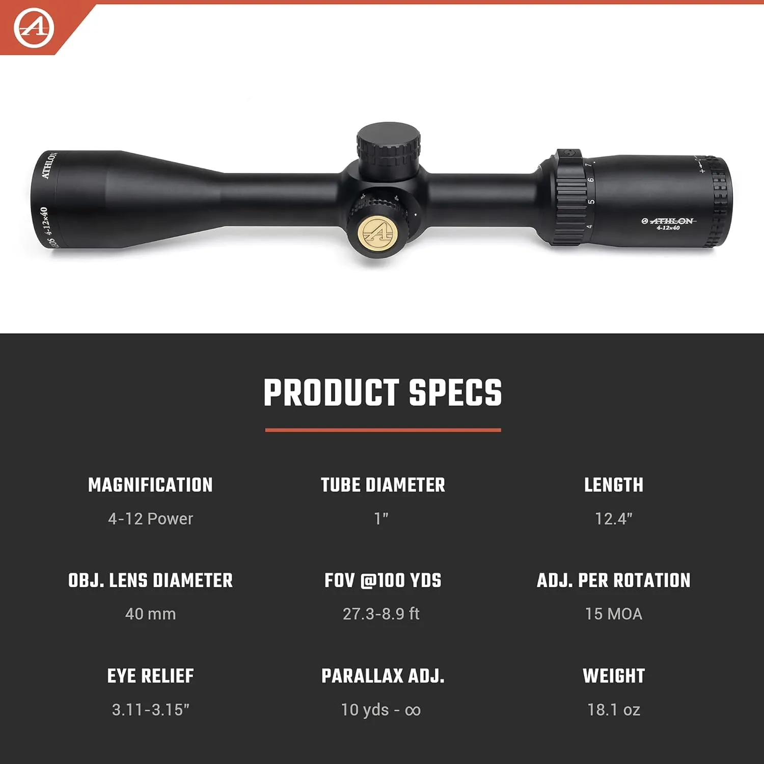Athlon Optics Neos 4-12x40 Second Focal Plane Riflescopes